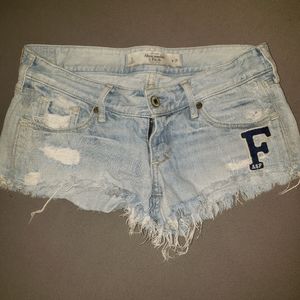 Abercrombie and fitch distressed denim shorts